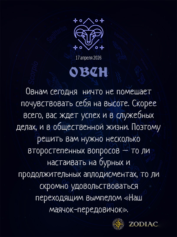 Овен - Анти-гороскоп картинкой на 17 апреля 2026