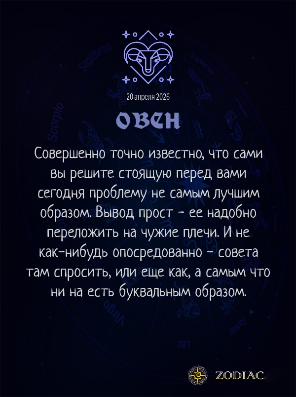 Овен - Анти-гороскоп картинкой на 20 апреля 2026