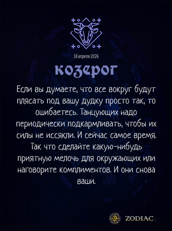 Козерог - Анти-гороскоп картинкой на 18 апреля 2026