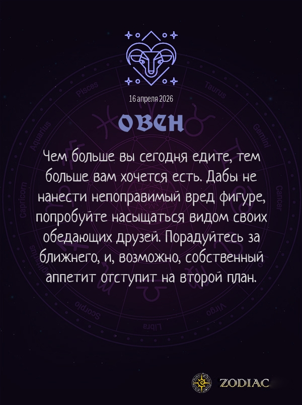 Овен - Анти-гороскоп картинкой на 16 апреля 2026