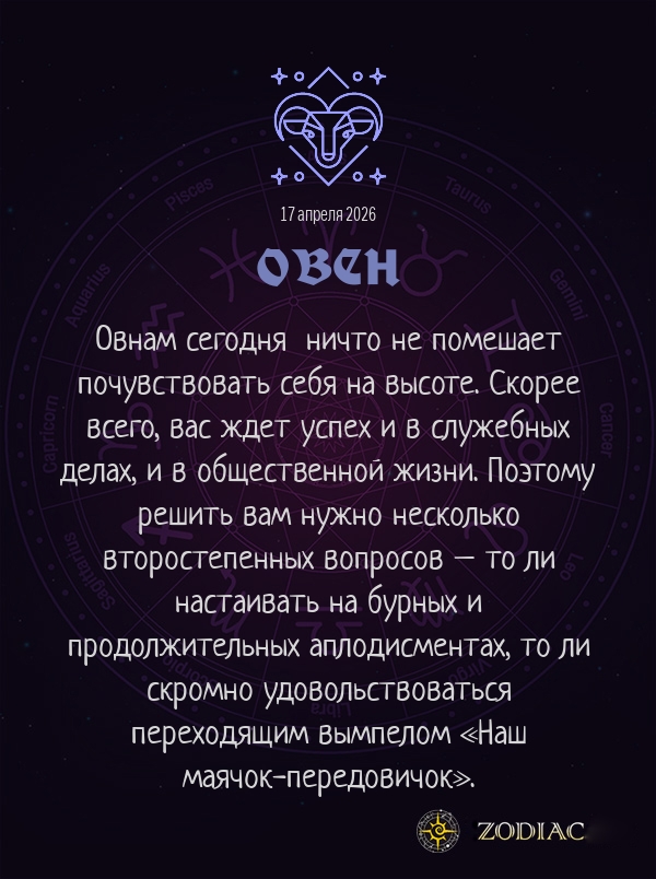 Овен - Анти-гороскоп картинкой на 17 апреля 2026